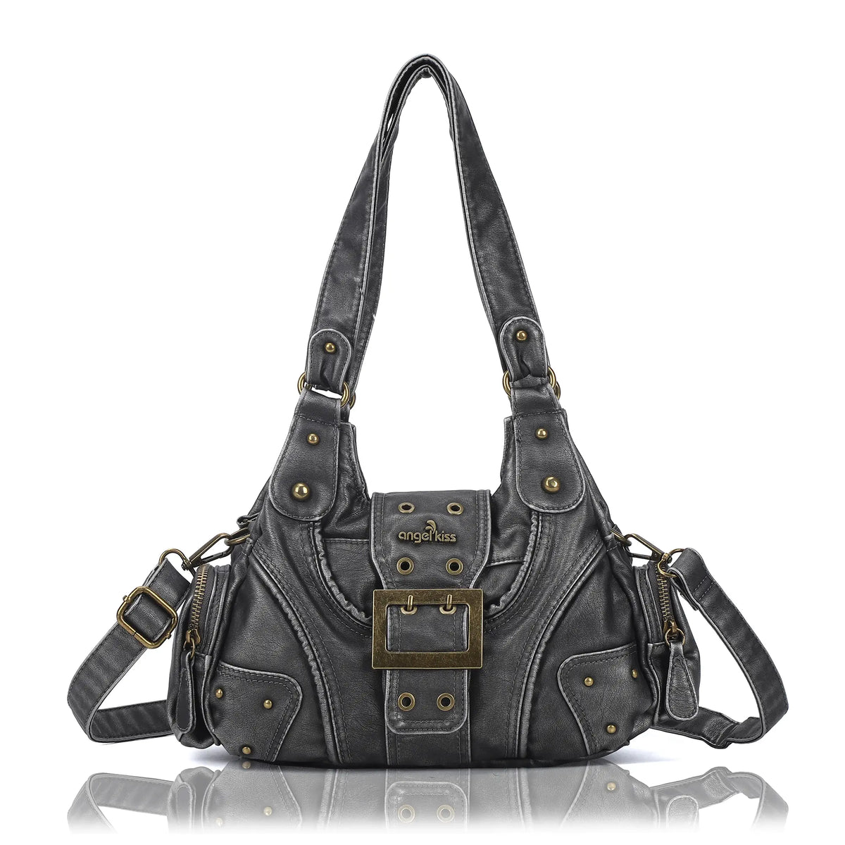 Retro Trend Patchwork Leopard Print Vegan Leather Shoulder Tote Bag