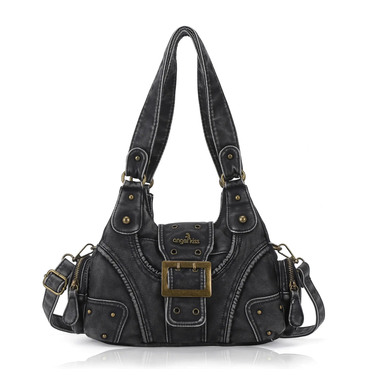 Retro Trend Patchwork Leopard Print Vegan Leather Shoulder Tote Bag
