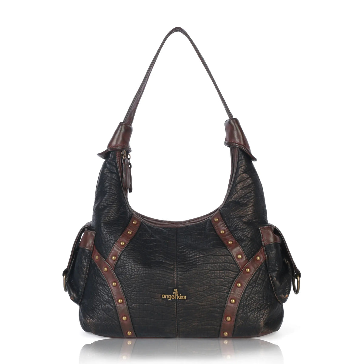 Modern Trendy Vintage Vegan Leather Hobo Tote Shoulder Bag