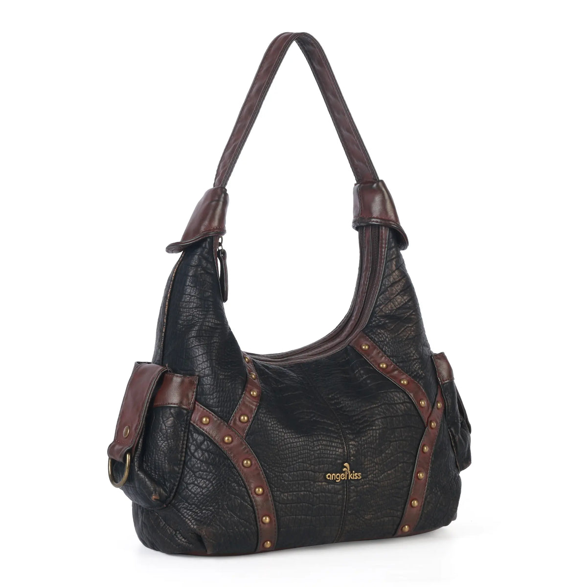 Modern Trendy Vintage Vegan Leather Hobo Tote Shoulder Bag