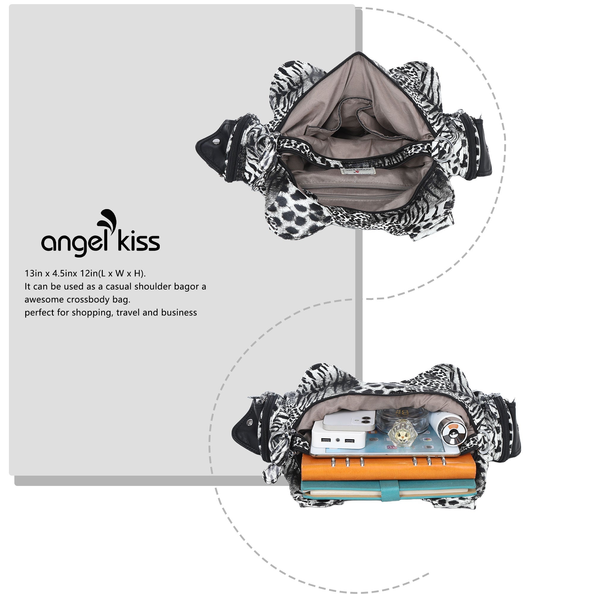 Faux Leather Leopard Print Shoulder Bag · Crossbody Purse For Women
