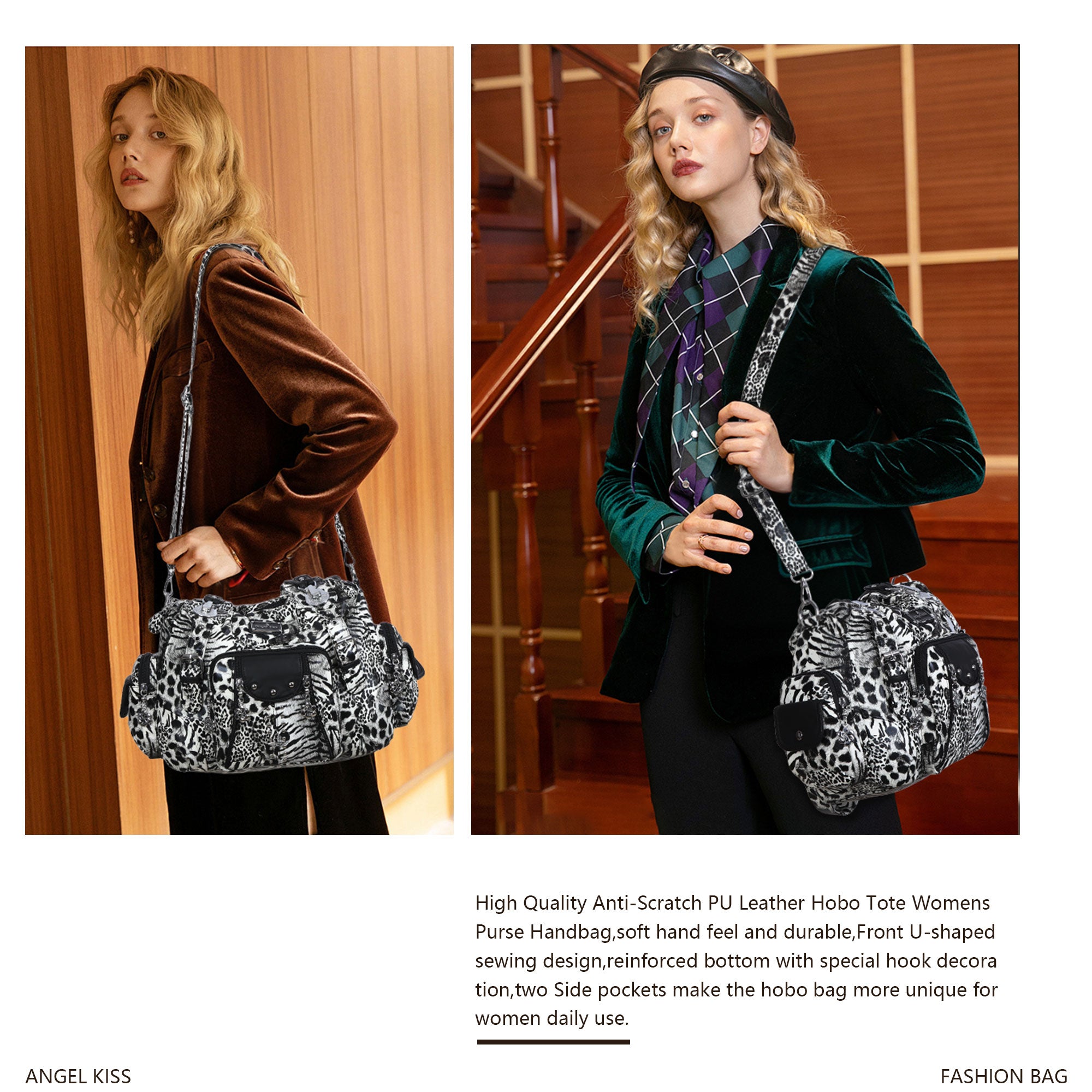 Faux Leather Leopard Print Shoulder Bag · Crossbody Purse For Women
