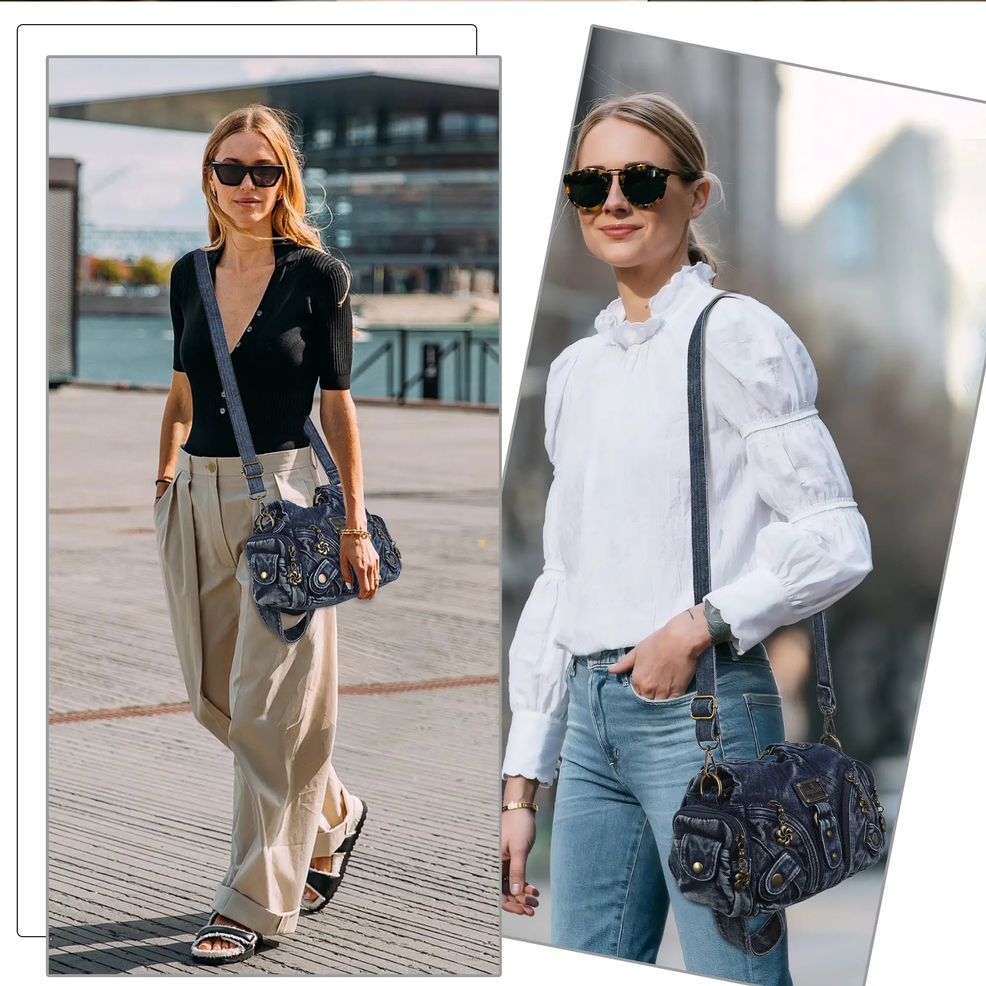 Vintage Denim Crossbody Wallet & Pures
