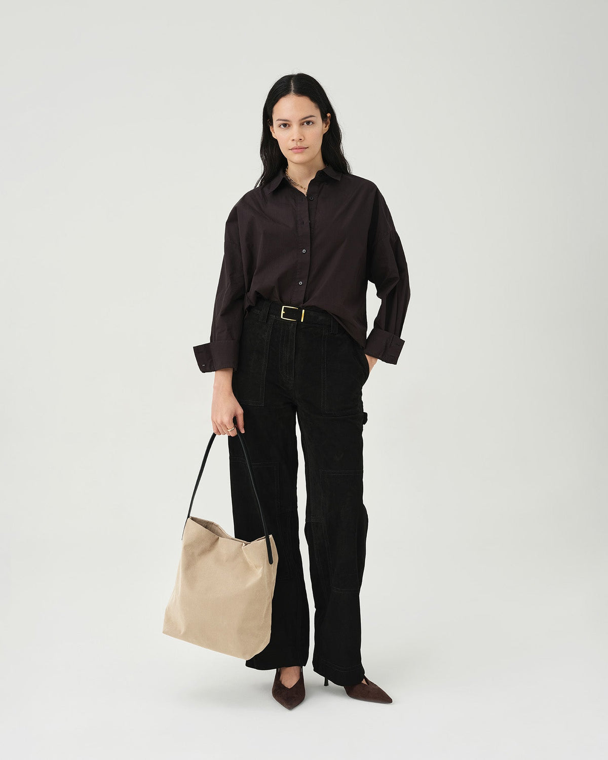 Essence Vertical Tote Beige Trench