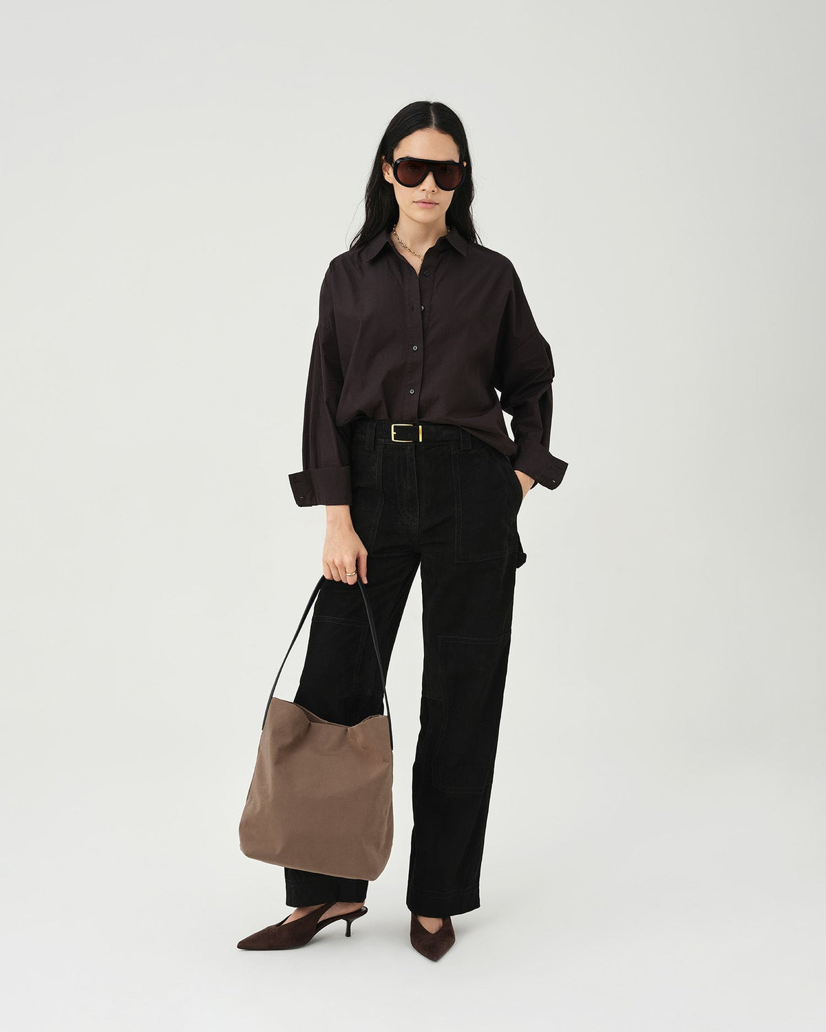 Essence Vertical Tote Mink Trench