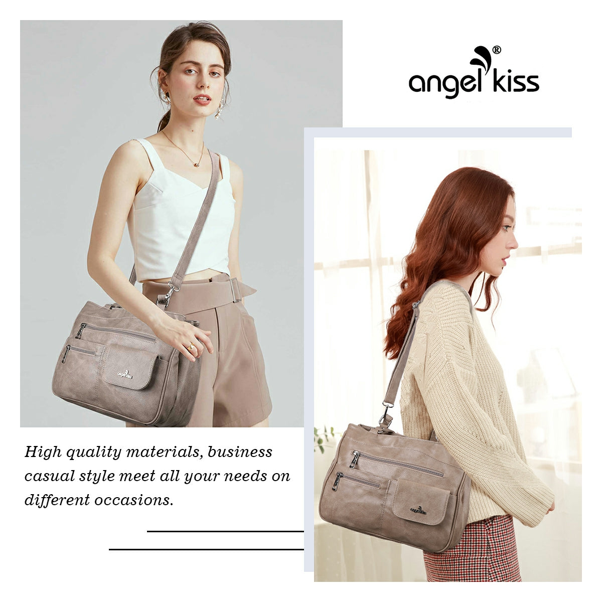 Multi-Pocket Shoulder & Crossbody Commuter Bag