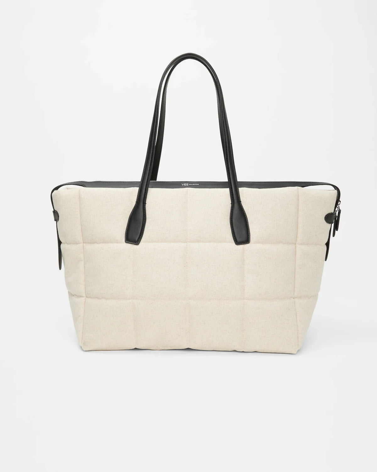 Tela Tote Large Natural Black Canvas