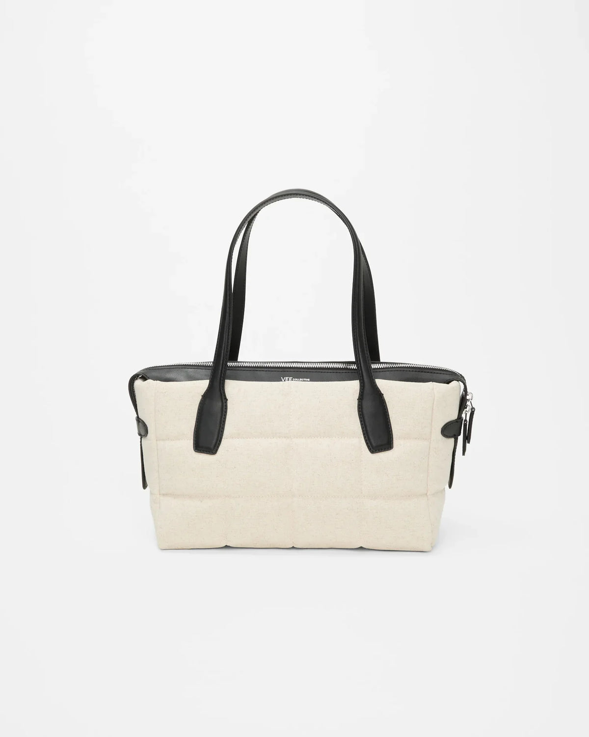 Tela Tote Small Natural Black Canvas