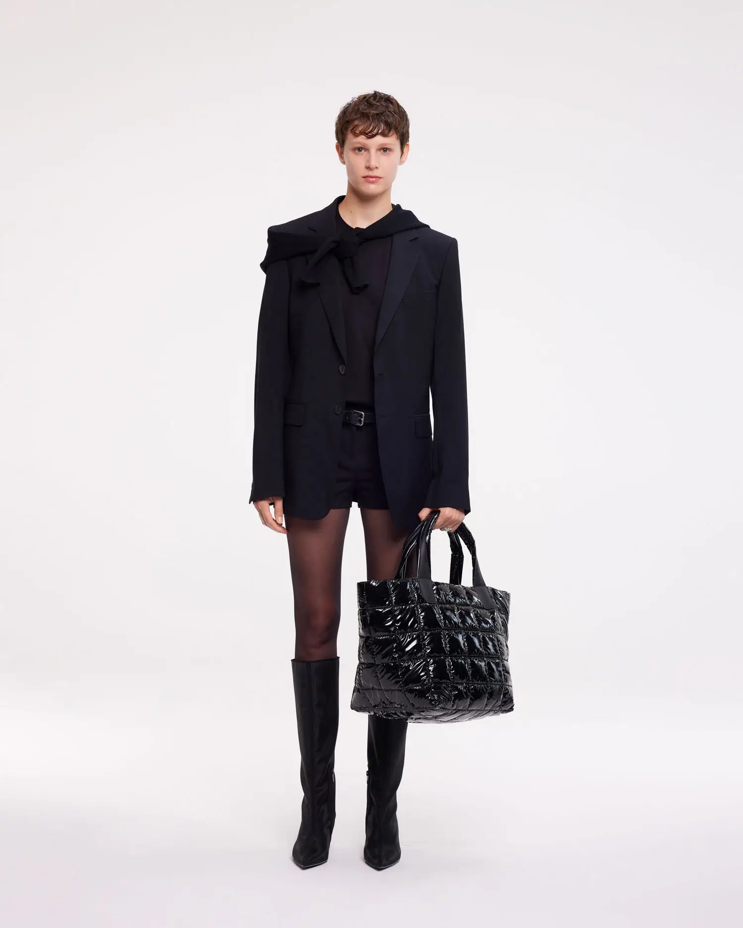 Porter Tote Medium Black Vinyl