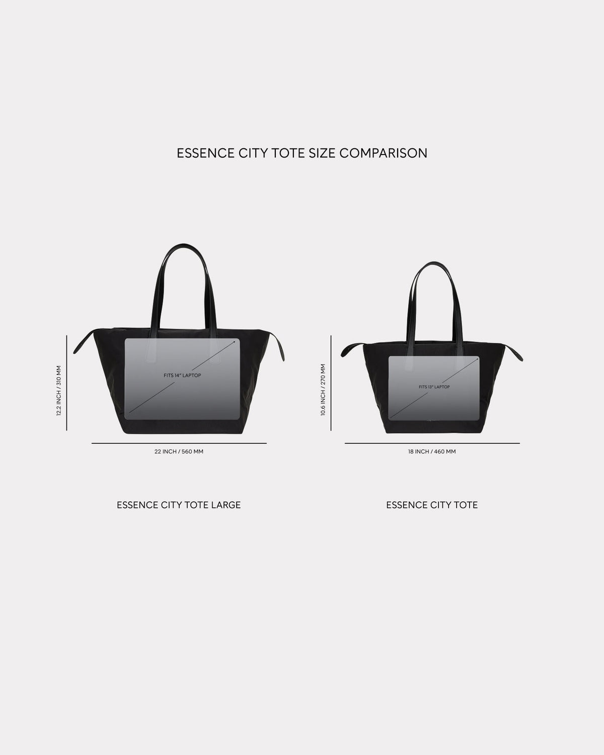 Essence City Tote Large Black Trench