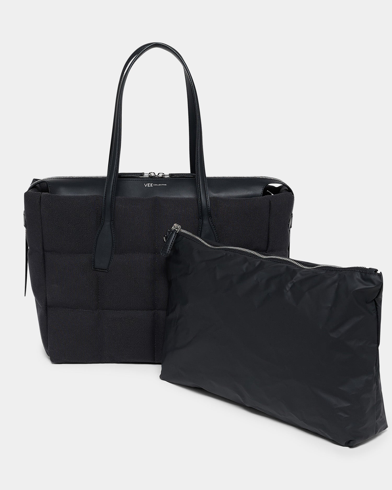 Tela Tote Medium Black Canvas