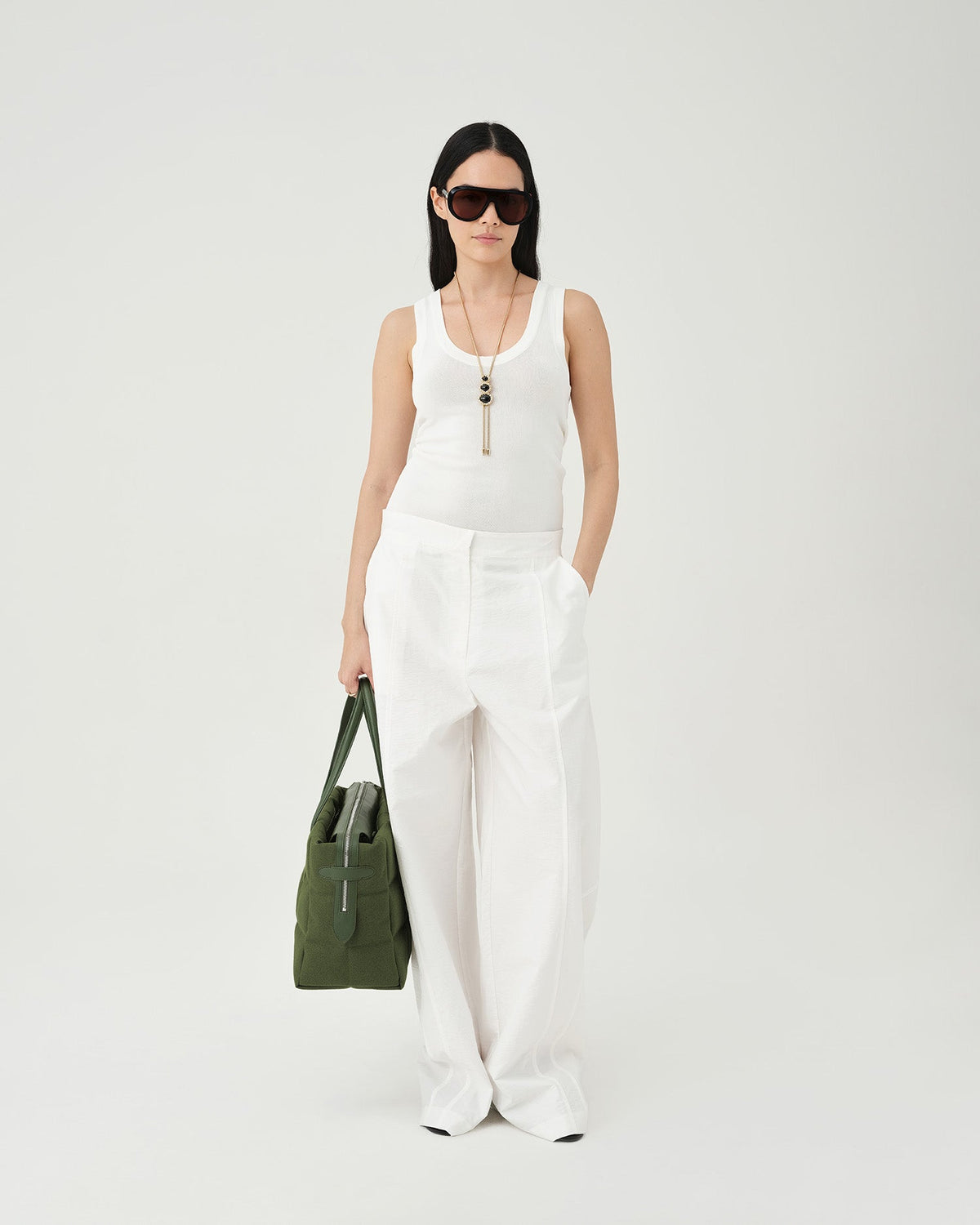 Tela Tote Medium Olive Canvas