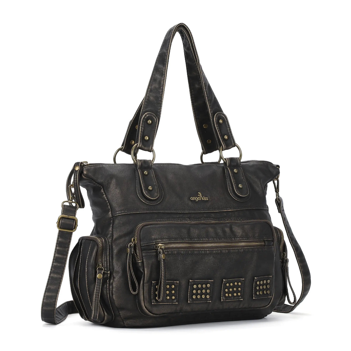 Vintage Vegan Leather Large Capacity Business Commuter Multi-functional Tote Shoulder Bag